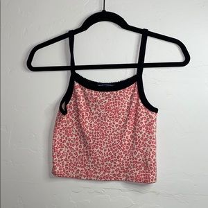 Pink cheetah crop top